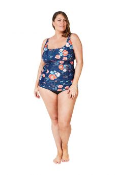 Genevieve Swimwear Wild Roses Underwired Tankini Top with Mastectomy Pockets