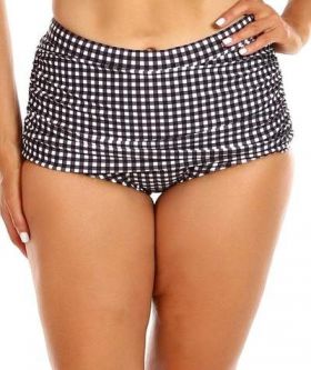 CAPRIOSCA RETRO CHECKED RUCHED SKIRTED PANT