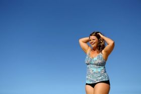 Capriosca Swimwear Mosaic Aqua Ruched Tankini Swimsuit Top