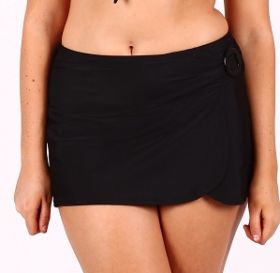 Capriosca Swimwear Swim Skirt With Buckle (Black)