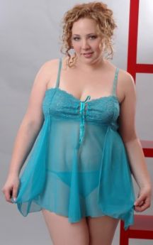 VX Intimates Baby Doll with Lace (Teal)