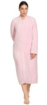 Schrank Soft & Cosy Long Winter Zip Thru Gown (Pink)